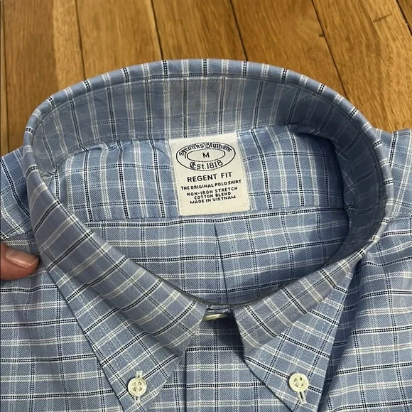 Brooks Brothers Blue Checkered Men's Shirt - Picture 2 of 5